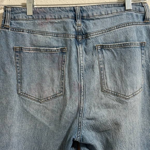 Oliver Logan Aberdeen Wide Leg Crop Jeans Size 32 High Rise Raw Hem Denim preown - Picture 9 of 10